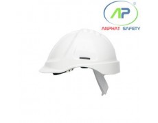 Nón BHLĐ Protector màu trắng, nhựa A.B.S, Núm vặn, có lỗ thoáng khí và dây quai 